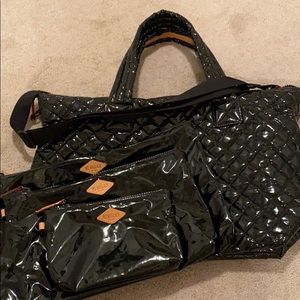MZ Wallace Large Sutton Bag-Black Laquer